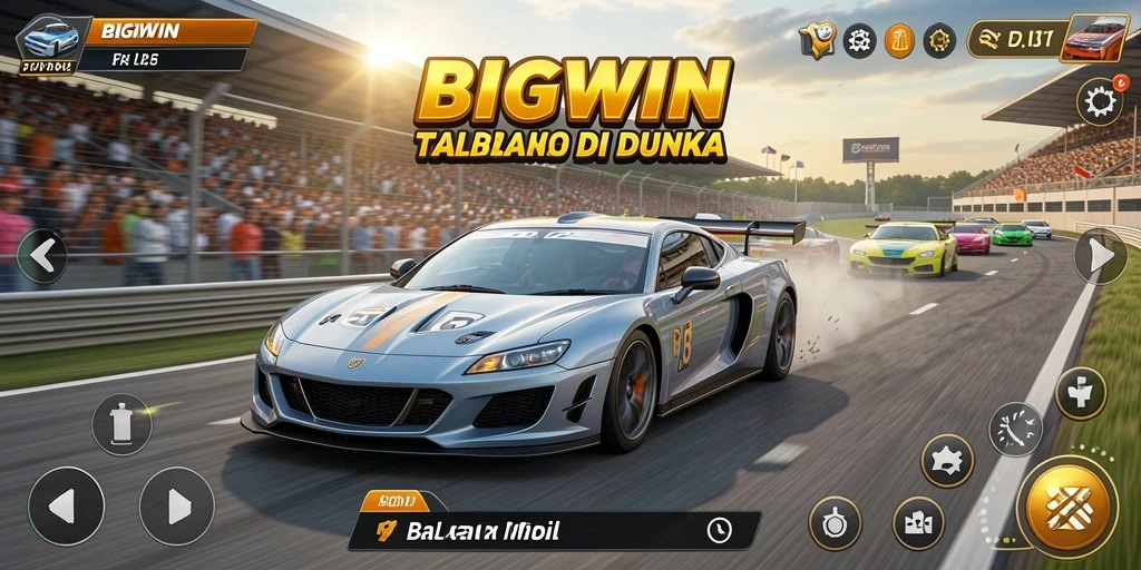 Tampilan gameplay mendebarkan dari game Motor Racing BIGWIN.