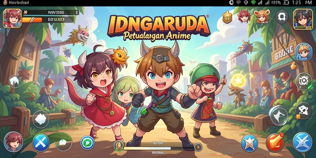 Screenshot gameplay IDNGARUDA yang menampilkan aksi karakter Anime yang mendebarkan.