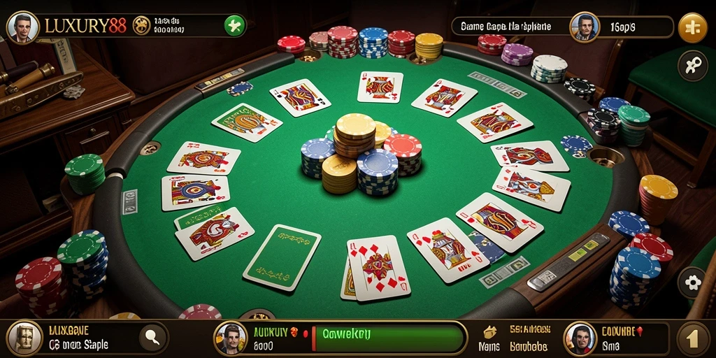 Screenshot gameplay LUXURY88 yang menunjukkan keseruan bermain Gaple.