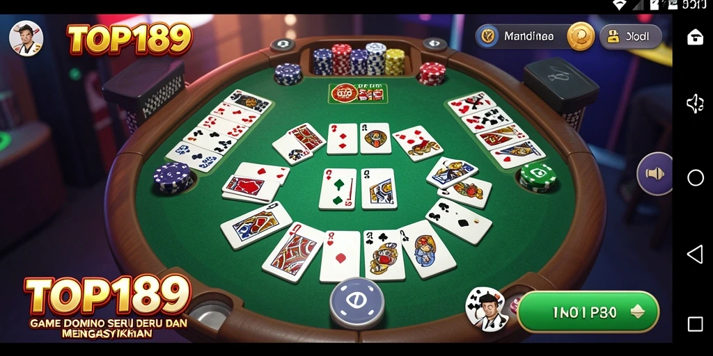Screenshot gameplay Domino menunjukkan pemain bersaing dalam suasana yang seru.